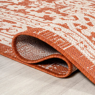 Sinjuri Medallion Textured Weave Indoor/outdoor Area Rug